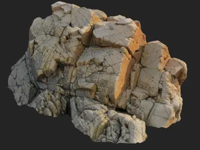 3d scanned rock cliff U 3D model