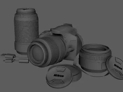 DSLR camera 3D model