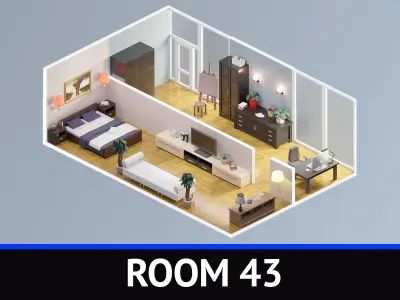 Room 43 Low-poly 3D model