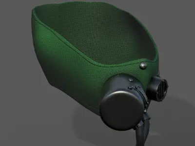 Gas mask protection futuristic respirator  Low-poly 3D model