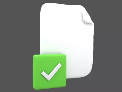 Approved Document Icon v1 001 Low-poly 3D model