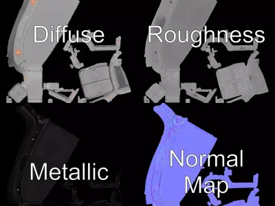 SciFi Vault Door Model Pack with Red LED Lights Low-poly 3D model