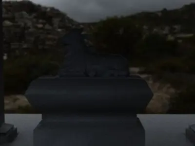 INDIAN TEMPLE NANDHI Low-poly 3D model