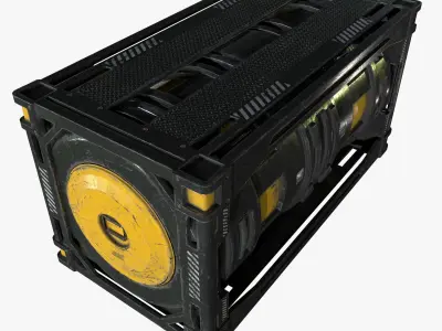 Sci Fi Crate Barrel PBR Textures Real Time  Low-poly 3D model