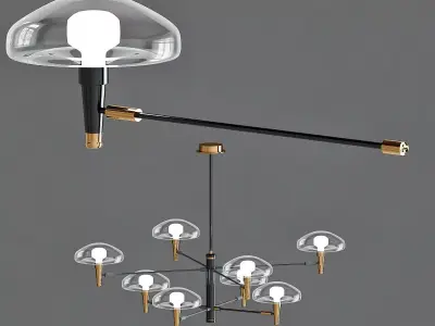 Nordic style personality creative glass lampshade 3D model