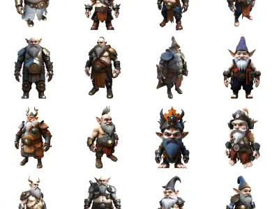 Dwarven Warriors Ultimate Collection - Fantasy Character Models 3D print model