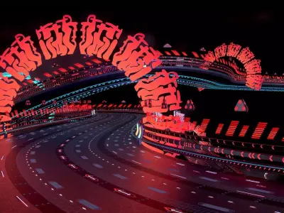 Sci Fi Road Ver 02 Low-poly 3D model