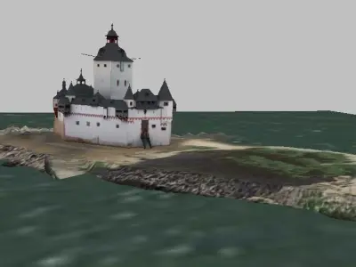 Pfalzgrafenstein Castle Germany lowpoly 3d model Low-poly 3D model