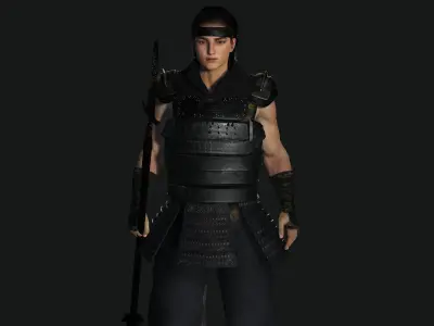 AAA 3D REALISTIC ASIAN JAPANESE CHARACTER - WARRIOR or KNIGHT Low-poly 3D model