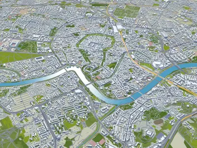 Krakow City Poland Low-poly 3D model