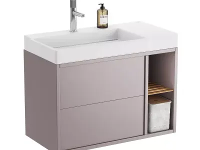 Tura Vanity Unit Light Noble Grey by Roca 3D model