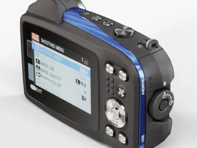 Fujifilm FinePix XP60 Blue rugged and proof digital camera Low-poly 3D model