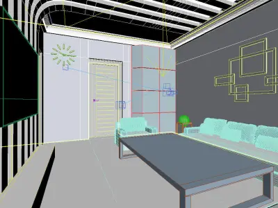 livingroom  modern Low-poly 3D model