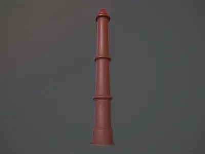 Barrier Bollard pack 5 Red v1 Low-poly 3D model