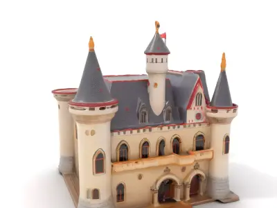 Enchanting Medieval Castle model pack Low-poly 3D model