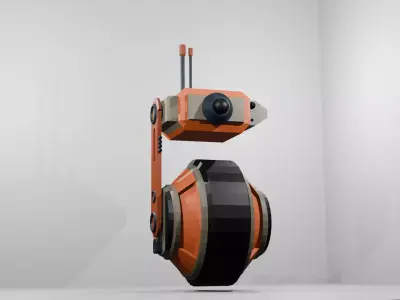 Futuristic Sci-Fi Robot Drone Low-poly 3D model