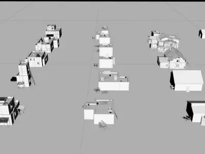 Medieval houses 3D model