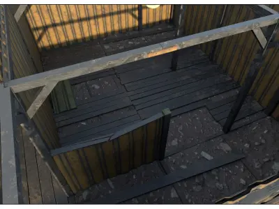 Abandoned Shelter base 02 Low-poly 3D model