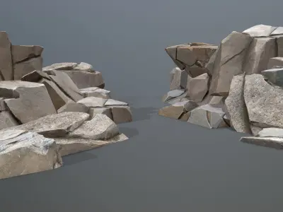 Rock Set Low-poly 3D model 52