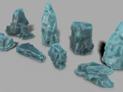 Mountain ice rocks - 3D Models PBR Pack 10 Low-poly 3D model
