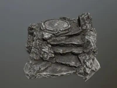Ladder Ruin Low-poly 3D model 2