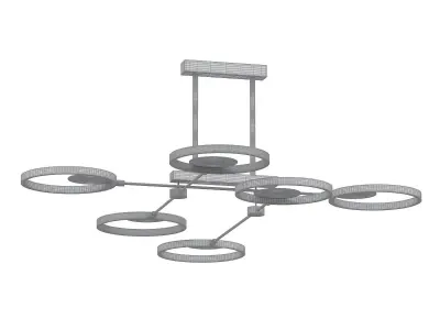 RISOR L light fixture with four circular lights 3D model