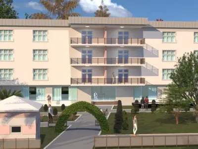 4 floor simple building 3D model