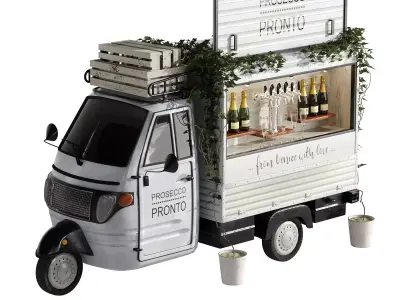 Photorealistic Prosecco Street Bar Truck 3D model