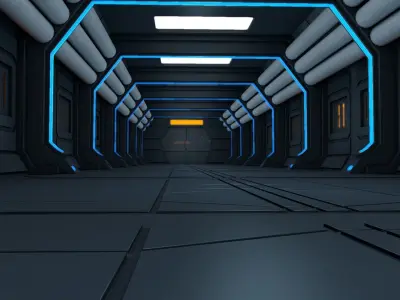 Sci Fi Corridor 3D model 3