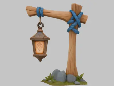 Enchanted Lantern Low-poly 3D model