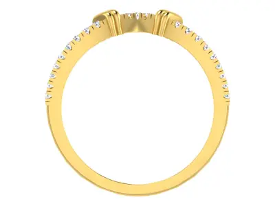 Light Weight Yellow Gold Diamond Ring  -EZ R-162 3D print model