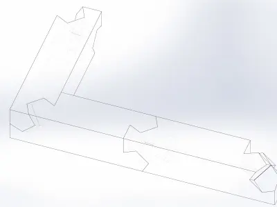 Kawai Tsugite - Classical Japanese Wood Joint  Free 3D model