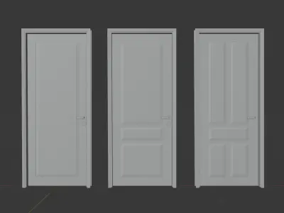 3 Classic 3D Doors  Realistic Architectural and Interior Models  3D model