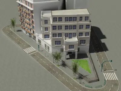 European City Block 02 3D model