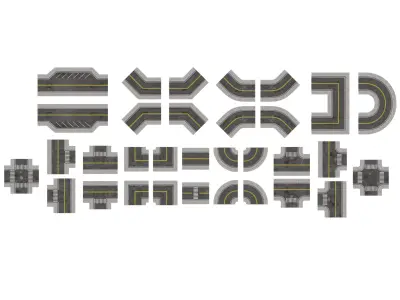 Road Pack 2 Low-poly 3D model