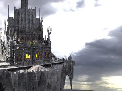 Floating Palace medieval 3D model
