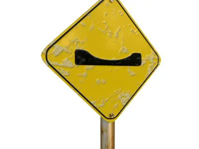 Warning For a Dip in The Road Traffic Sign 3D model