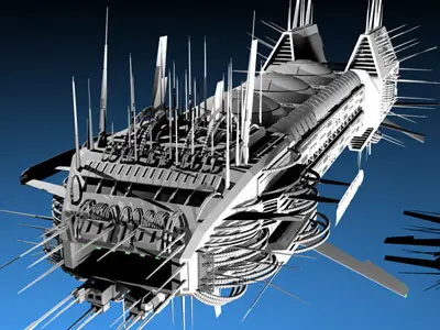 Porcupine spaceship 3D model