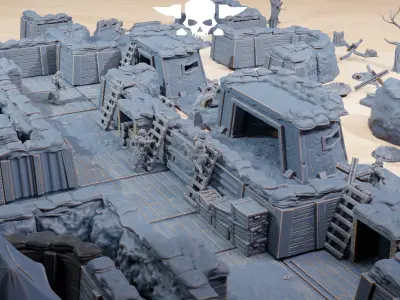 GrimGuard Trench Terrain 3D print model