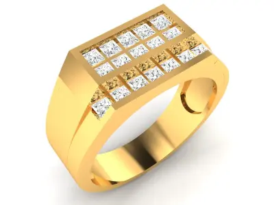 Diamond Ring For Men 3d Print Model 3D print model purchase