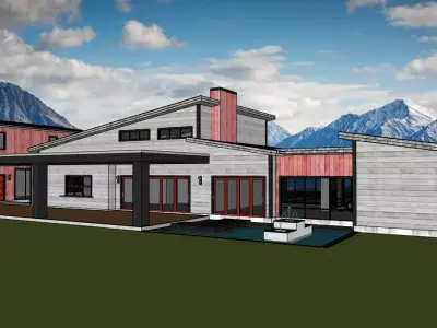 Modern Ranch-Style House SketchUp Architectural 3D Model 3D model