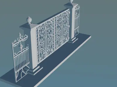 Modern Iron Gate Designs for Home Entrance 3D print model