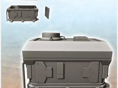 Futuristic spacecraft garage with removable door 12 - Future Sci 3D print model