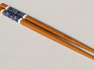 Chopsticks with Holder 3D model