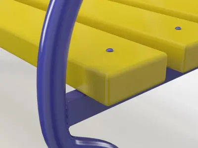 Fence with Bench for Playground 3D model