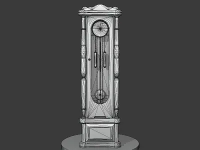 Vintage Standing Clock Low-poly 3D model