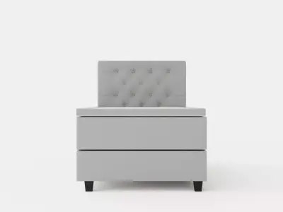 Royal Continental Bed With Storage 105x200 Light Gray Low-poly 3D model