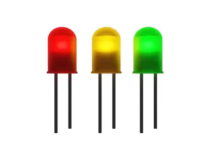 Diode Low-Poly model three colored leds Low-poly 3D model