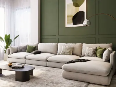 interior livingroom scene 04 3D model