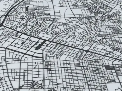 Taichung City Road Network and Streets 3D model